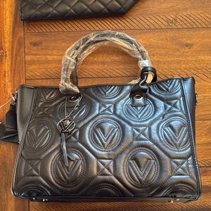 Valentino Orlandi Black Quilted Handbag